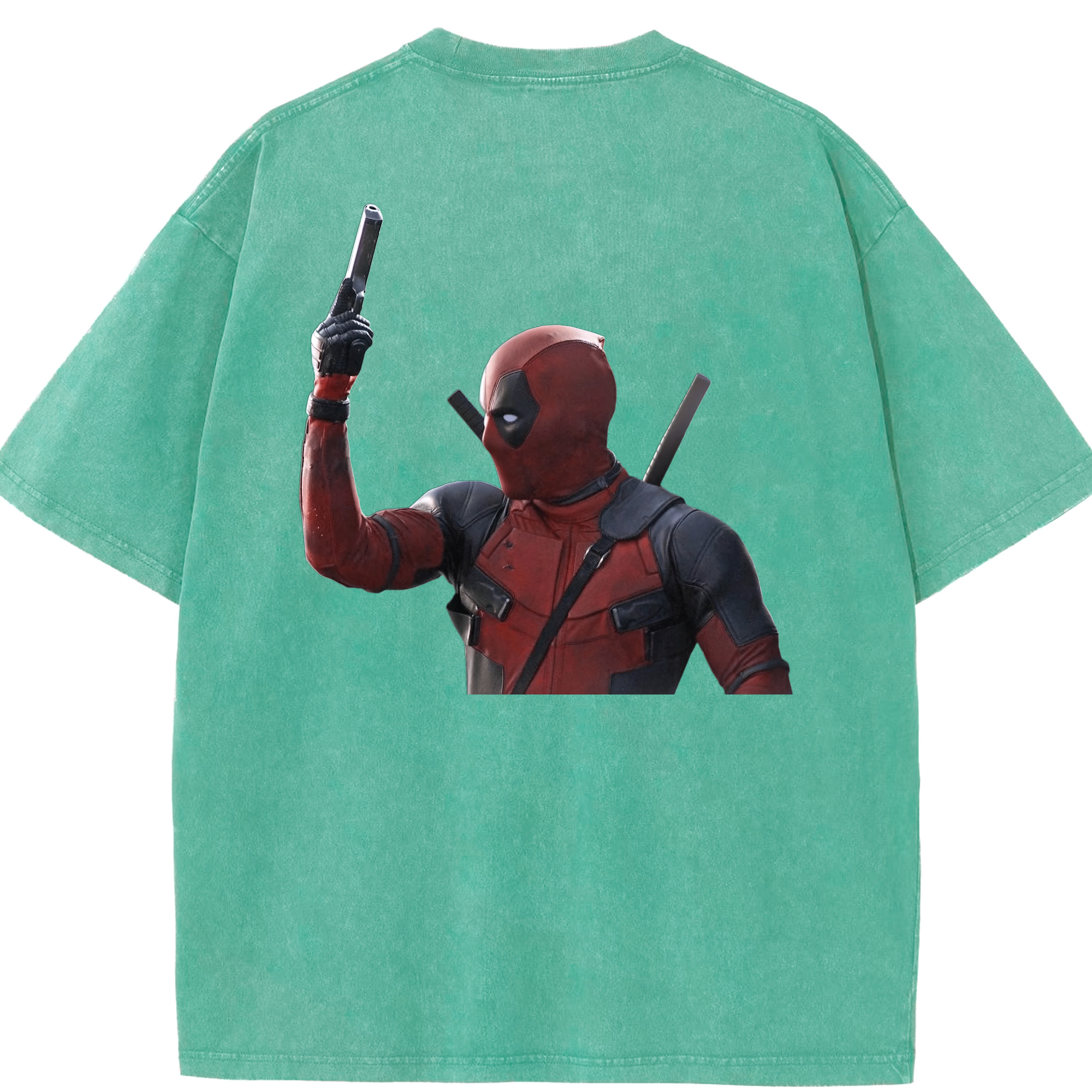 （画像用） Deadpool デッドプール 綿100% ヴィンテージ風 半袖Tシャツ（背面プリント）